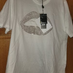 NWT Markus Lupfer Alex sequin-embellished T-shirt Size L Retails $330